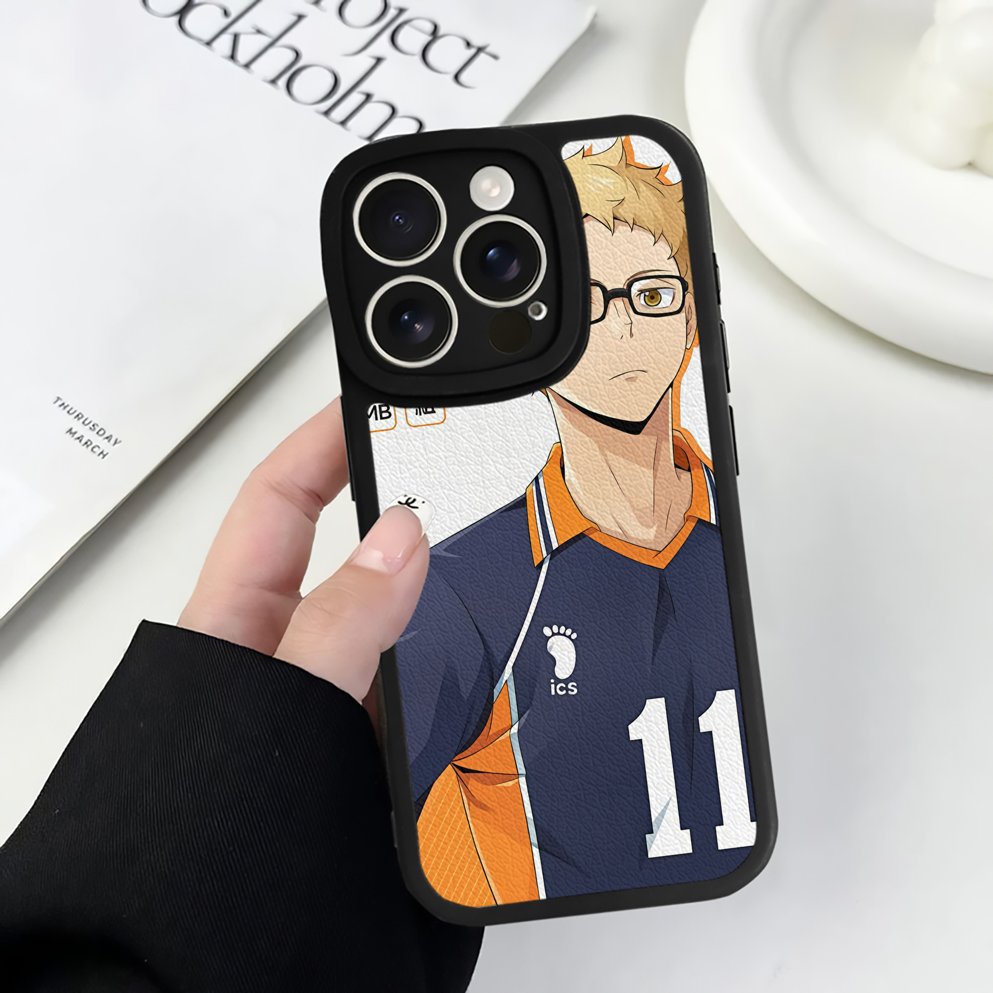 （画像用） ハイキュー!! Haikyu!! 【iPhone 16シリーズ対応】シリコンスマホケース（レザー調） 材質：シリコン